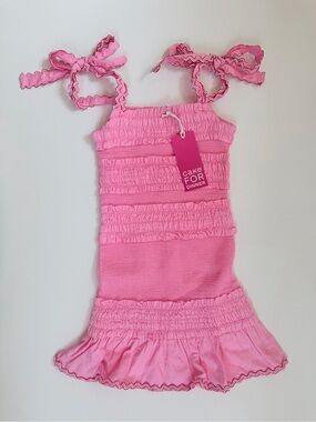 Lizzie Smocked Kids Dress - Pink - Extra Small CAKE 🎂 FOR DINNER NWT